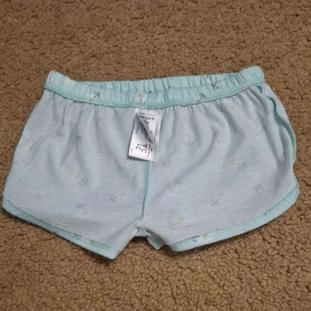 Carter's Blue Foral Print Shorts with Elastic Waistband